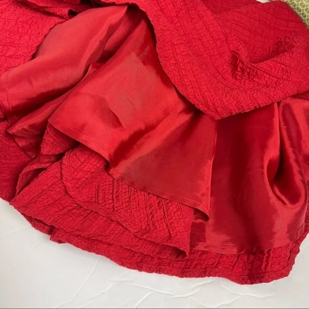 Talbots Red Textured Party Event Midi Dress - Picture 6 of 11